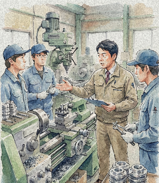 金属部品加工の支援現場